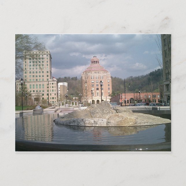Carte Postale Fontaine d'Asheville nc (Devant)