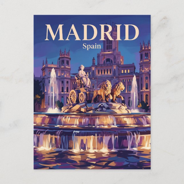 Carte Postale Fontaine de Cibeles Espagne (Devant)