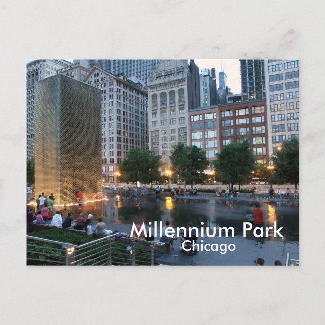 Carte Postale Fontaine de la Couronne, Millennium Park, Chicago (Devant)