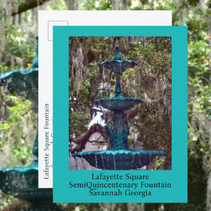 Carte Postale Fontaine de Lafayette Square Savannah GA Photograp