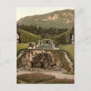 Carte Postale Fontaine de Neptune, Château de Linderhof, Allemag