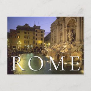 Carte Postale Fontaine de Trevi la nuit Rome, Italie Anniver