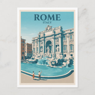 Carte Postale Fontaine de Trevi, Rome Italie