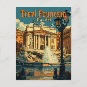 Carte Postale Fontaine de Trevi, Rome - Vintage