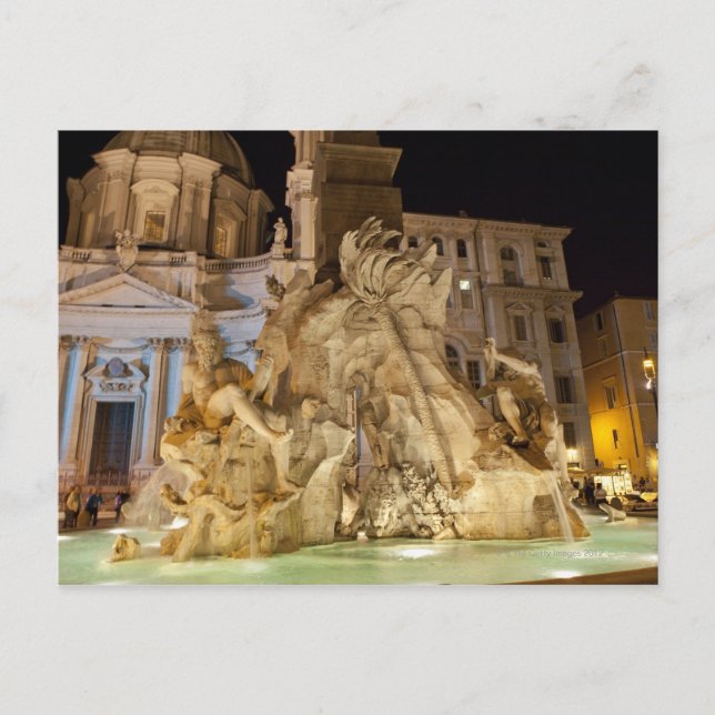 Carte Postale Fontaine des 4 Rivières, Piazza Navona, Rome (Devant)