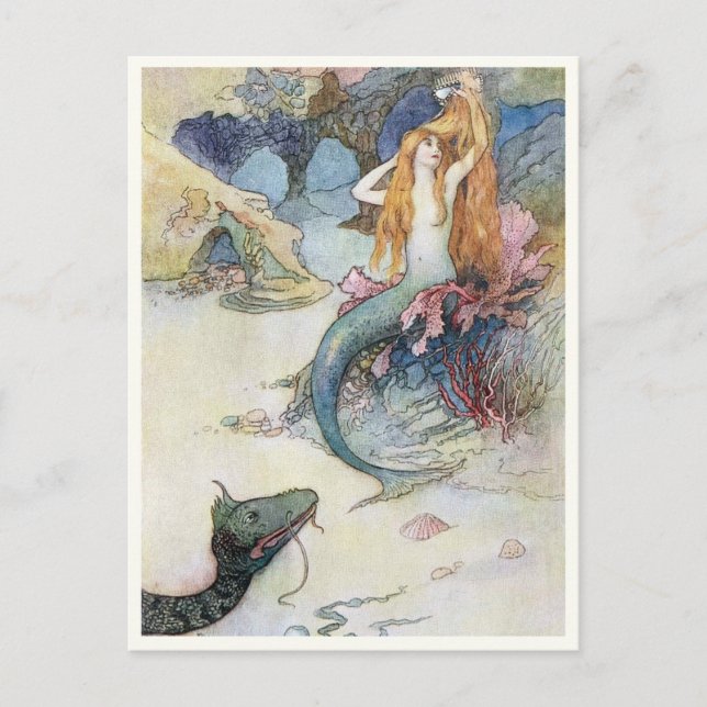 Carte Postale Fontaine d'or de Warwick Goble (Devant)