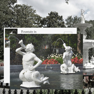 Carte Postale Fontaine du parc Forsyth à Savannah GA Photographi