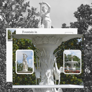 Carte Postale Fontaine du parc Forsyth Savannah GA Pose photogra