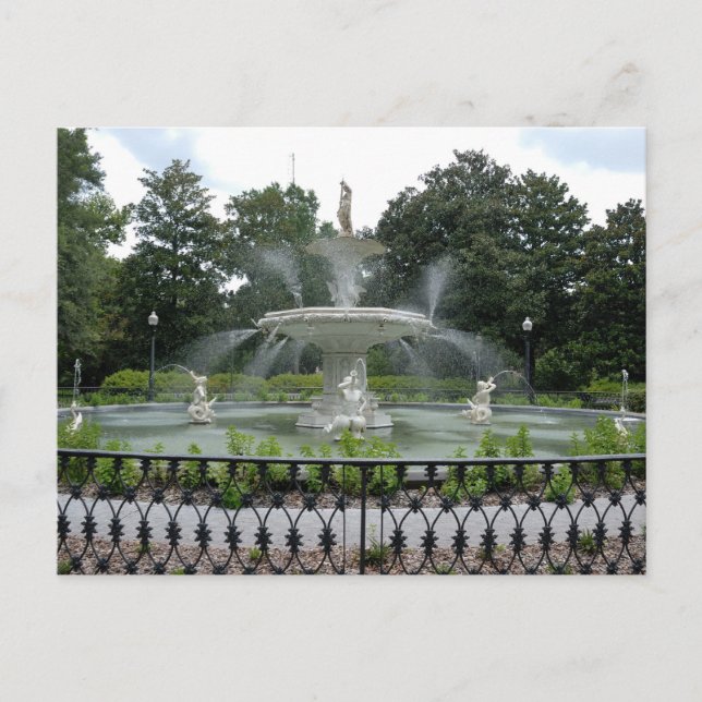 Carte Postale Fontaine du parc Forsyth Savannah, Géorgie (Devant)