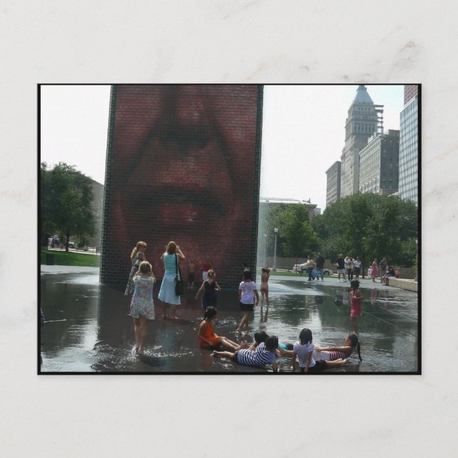 Carte Postale Fontaine du parc Millenium (Devant)