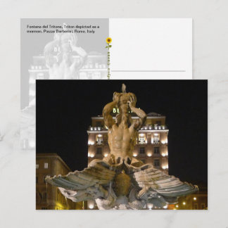 Carte Postale Fontaine du Triton, Rome, Italie - 