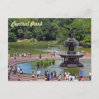 Carte Postale Fontaine et lac à Central Park, New York City