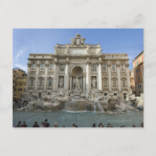 Carte Postale Fontaine historique de Trevi à Rome, Italie