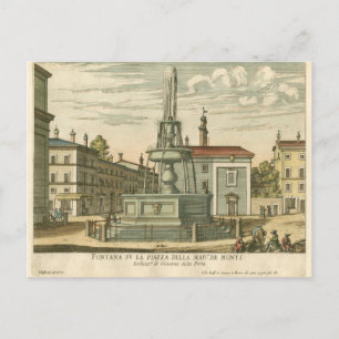 Carte Postale Fontaine italienne en ville Carré par Falda
