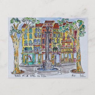 Carte Postale Fontaine Place de L'Hotel de Ville