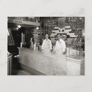 Carte Postale Fontaine Soda de la pharmacie, 1921