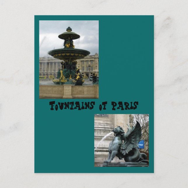 Carte Postale Fontaines de Paris (Devant)