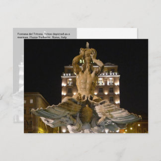 Carte Postale Fontana del Tritone, Rome, Italy -