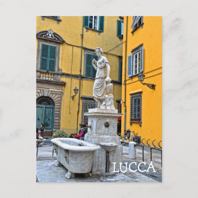 Carte Postale Fontana della Pupporona, Lucques, Italie (Devant)