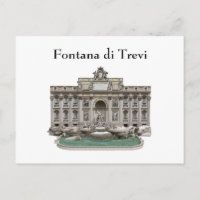 Carte postale : Fontana di Trevi : Fontaine de Tre