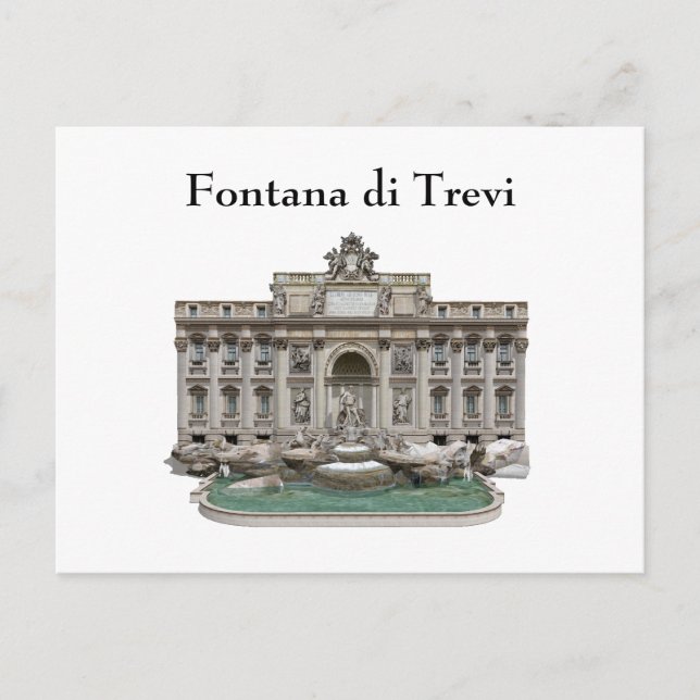 Carte postale : Fontana di Trevi : Fontaine de Tre (Devant)