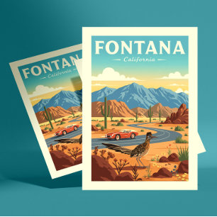 Carte Postale Fontana vintage Californie