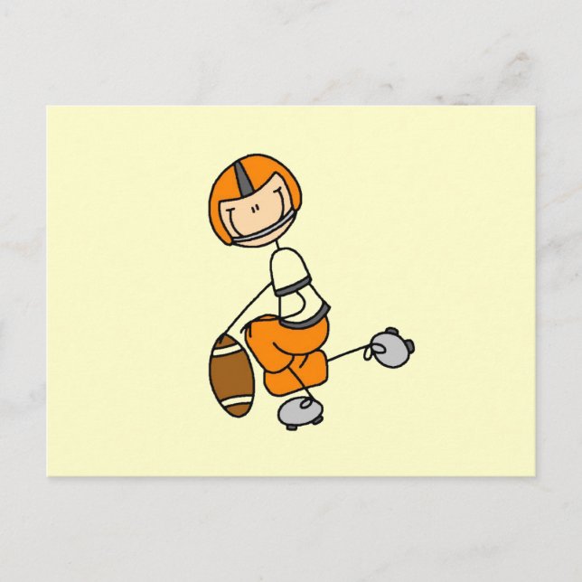 Carte Postale Football à bâtonnets orange (Devant)