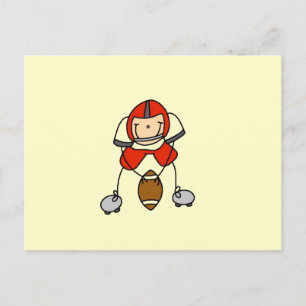 Carte Postale Football à bâtonnets rouge