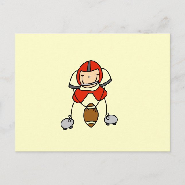 Carte Postale Football à bâtonnets rouge (Devant)
