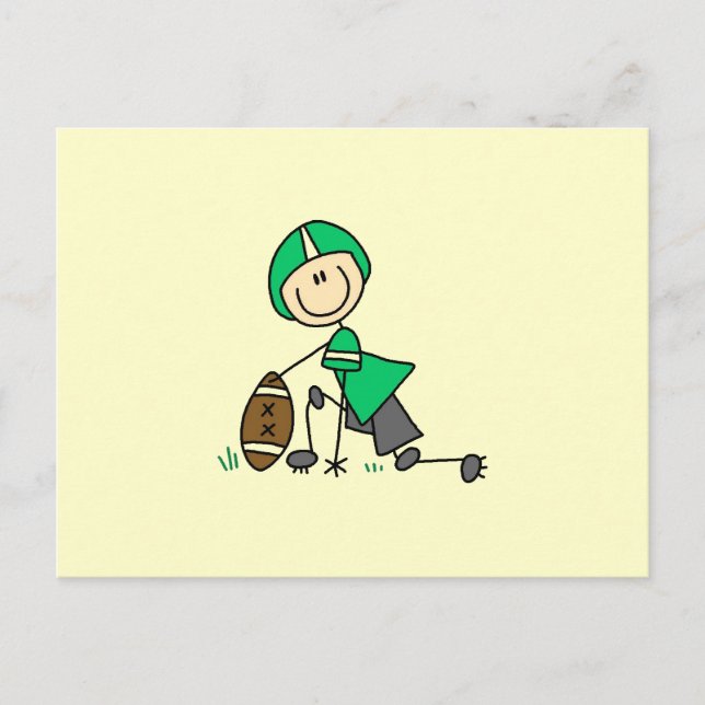 Carte Postale Football à bâtonnets vert (Devant)