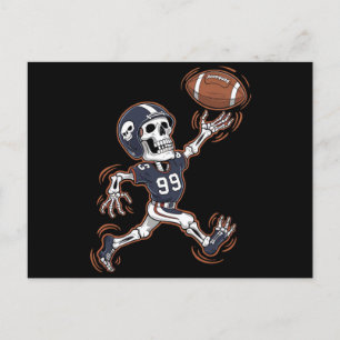 Carte Postale Football américain Squelette Halloween Football