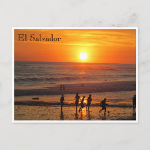 Carte Postale football au coucher du soleil