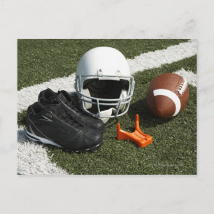 Carte Postale Football, casque de football, tee et chaussures su