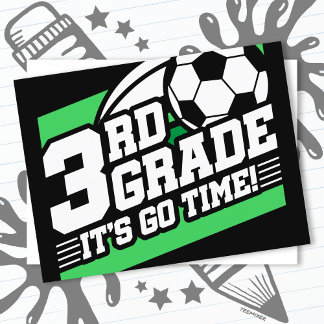 Carte Postale Football de 3e année Premier jour Retour à l'école