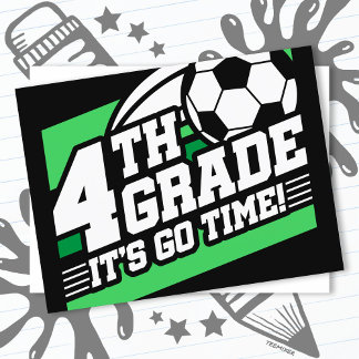 Carte Postale Football de 4e année Premier jour Retour à l'école