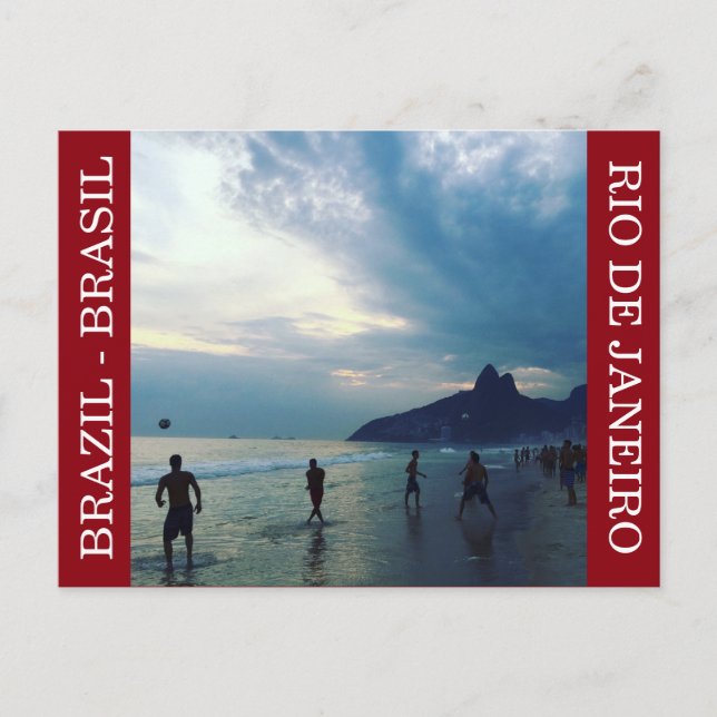 Carte Postale football de plage de brasil (Devant)