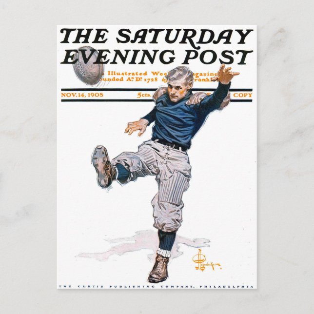 Carte Postale Football du Collège sportif vintage (Devant)