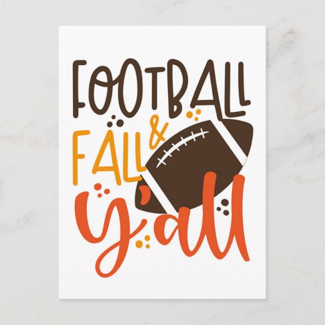 Carte Postale Football Fall & Y'all (Devant)
