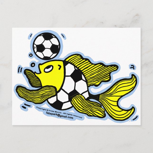 Carte Postale Football Fish Soccer (Devant)