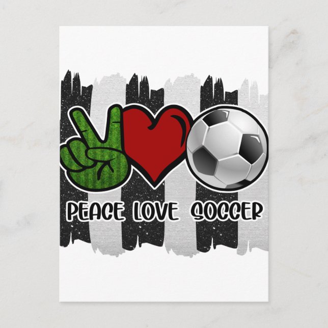 Carte Postale Football Paix et Amour (Devant)