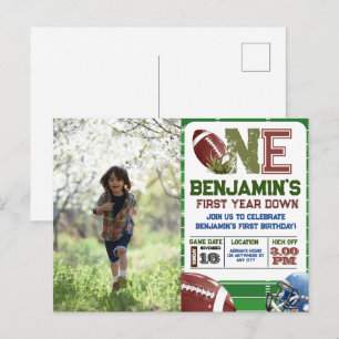Carte Postale Football Première Année Down Photo Anniversaire