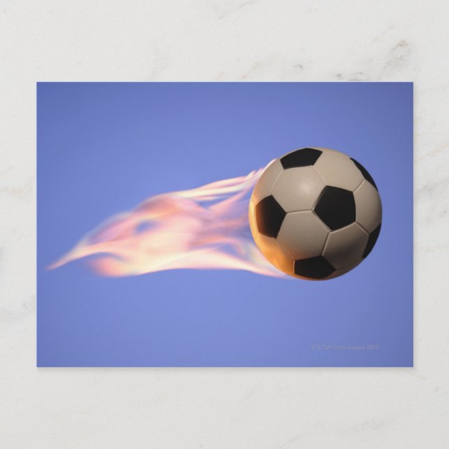 Carte Postale Football sur flamme (Devant)