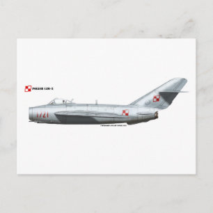Carte Postale Force aérienne polonaise LIM-5 (MiG-17) Fresco