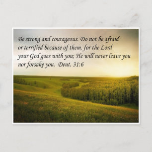 Carte Postale Force et Courage Bible Verse Postcard