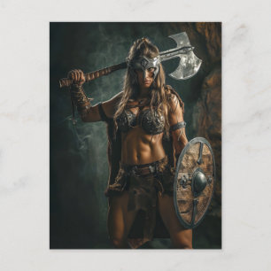 Carte Postale Force et élégance de la femme viking