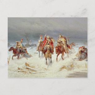 Carte Postale Forces françaises traversant la Berezina