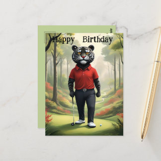 Carte Postale Fore : Un tigre jouant au golf, Anniversaire