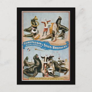 Carte Postale Forepaugh et Sells - salissures de cirque vintage