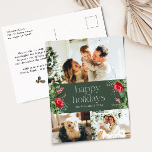 Carte Postale Forest Green Modern Botanique 3 Photo Holiday