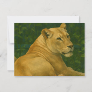 Carte Postale Forest Sentinel - Lioness de repos dans la lumière